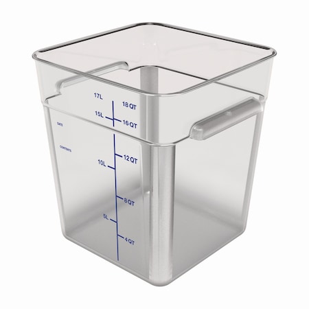 Carlisle Foodservice Squares Polycarbonate Food Storage Container, 18 qt, 11 13 x 11.13 x 12.58, Clear, Plastic 1195507